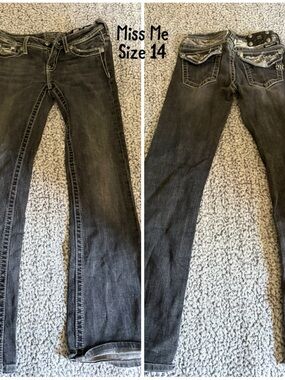Miss Me Black-Gray Bootcut Jeans
